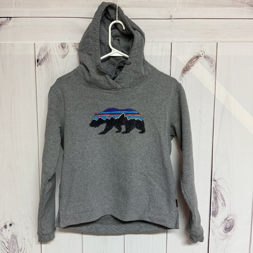 Patagonia W’s Fitz Roy Bear Uprisal Hoody XS Gravel Heather EUC